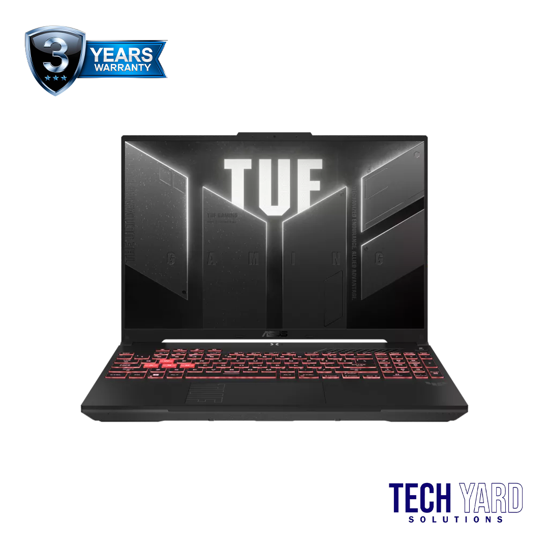 ASUS TUF Gaming A16 laptop with high-performance processor, 16GB RAM, 512GB NVMe SSD, dedicated graphics, 16-inch Full HD display, designed for gaming and heavy multitasking
