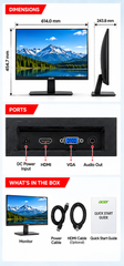 Acer EK271Q monitor ports and accessories overview