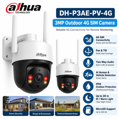 Dahua DH-P3AE-PV-4G 3MP 4G camera feature infographic