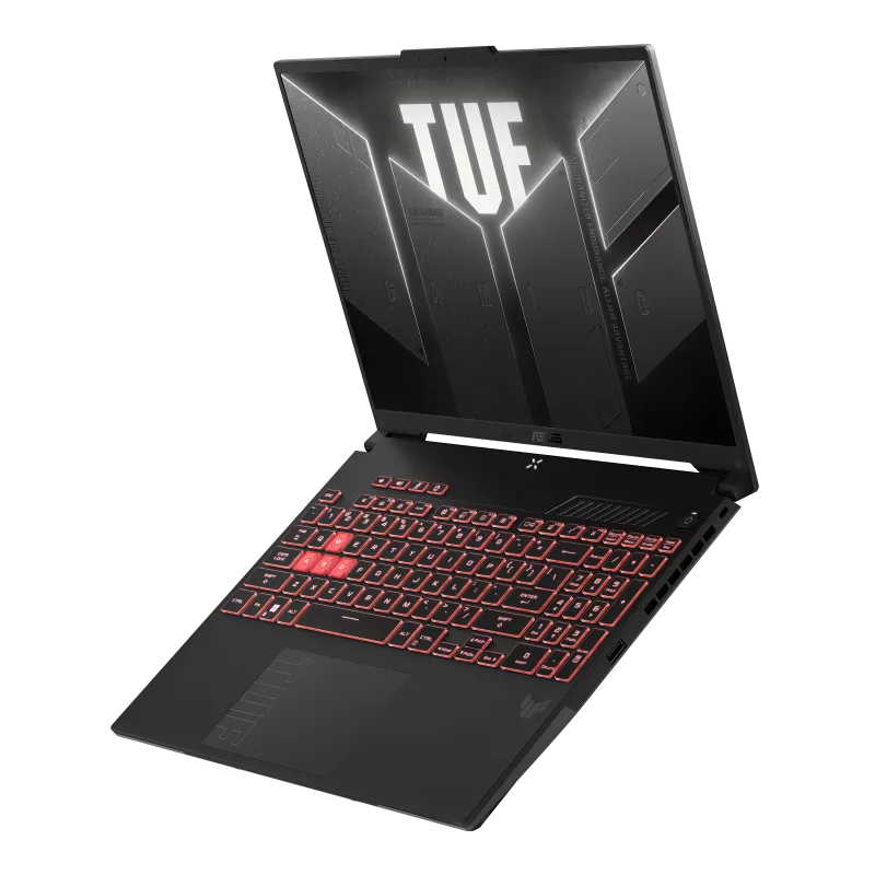 ASUS TUF Gaming A16 laptop with high-performance processor, 16GB RAM, 512GB NVMe SSD, dedicated graphics, 16-inch Full HD display, designed for gaming and heavy multitasking