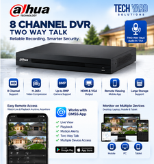 P1 Dahua 8 channel two-way talk DVR features